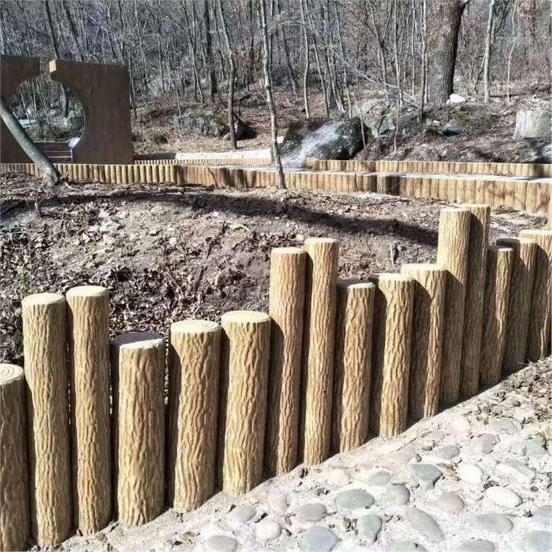 四川南充水泥仿木桩河岸公园景区耐候性好稳固支撑耐磨本地直发​