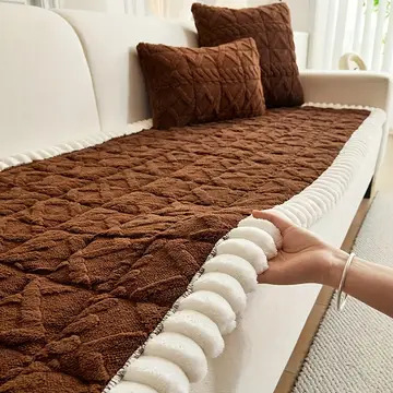 Cross-Border Velvet Thickeneded Steamed Bun Cushion Simple Non-Slip Sofa Cushion Straight Sofa Cushion Foreign Trade New Sofa Cover