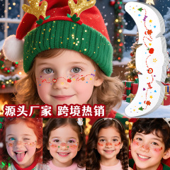 跨境欧美圣诞节雀斑纹身贴防水Christmas glitter face stickers