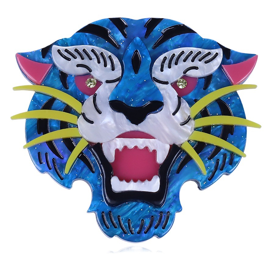 Joyería de moda hecha a mano transfronteriza acrílico animal Tigre broche de dibujos animados pin europeo y americano popular ropa bolsa Accesorios