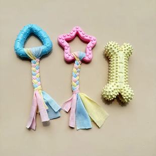 Cloth Star TPR Cat Dog Toy Macaron Teddy Molar Bite Cotton Cloth Pet Supplies Toy