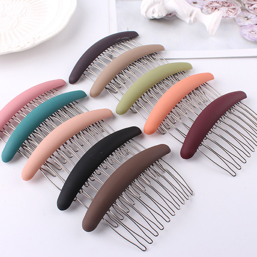 Internet celebrity Korean style fashion temperament frosted metal hair comb, fashionable and versatile anti-slip frosted hair comb clip