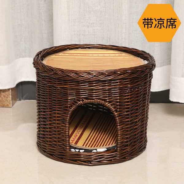 One-story large brown nest plus mat {suitable for 10-pound cats}