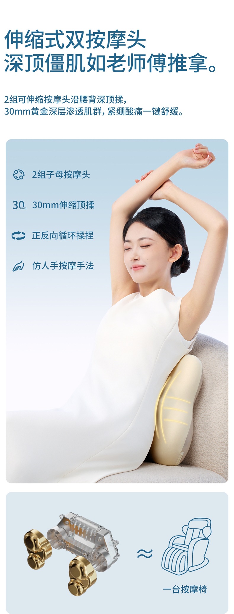 MiaoJie M10Pro Waist Massager - Multifunctional Kneading Device for Back, Shoulders, and Neck - Full Body Massage Device - Car Seat Cushion and Pillow