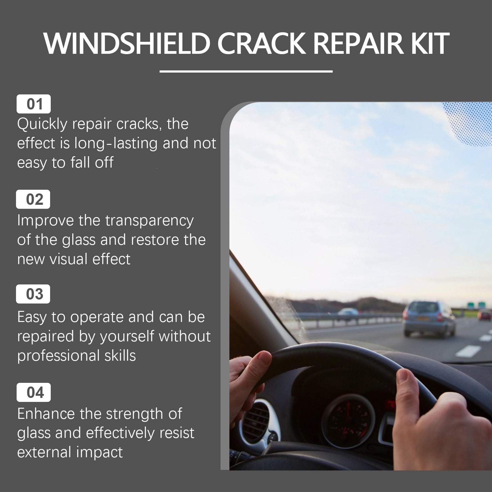 Homonth Car Windshield Crack Care Solution Car Glass Care Tool Crack Glass Adhesive Liquid