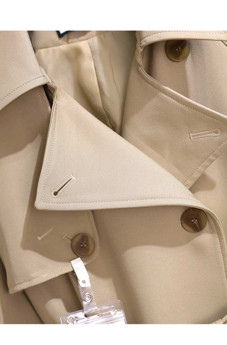 Trench elegante da donna petite stile britannico lunghezza media_voghion.com