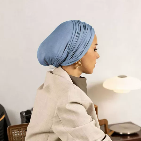 New Solid Color Silk Cotton Headscarf for Women, Fashionable and Versatile Pullover Hat, Breathable Sun Protection Head Wrap, Base Hat