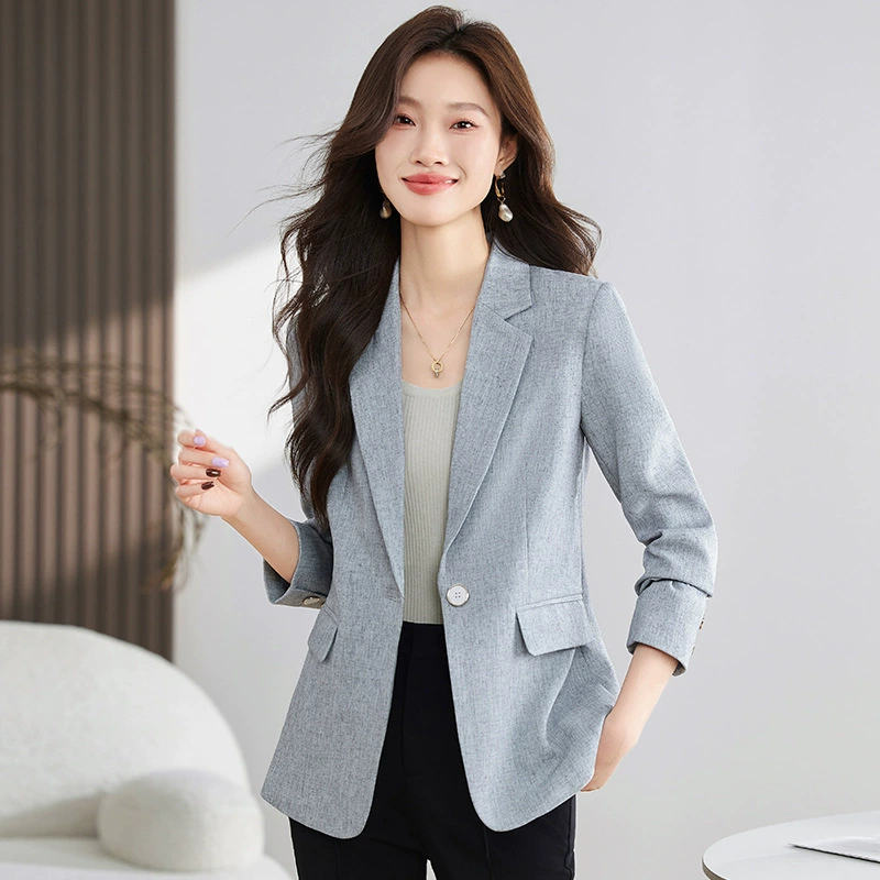 Льняный маленький пиджак женский 2024 новый весенний осенний досуг корейская версия дизайна чувство нишевой костюм топ