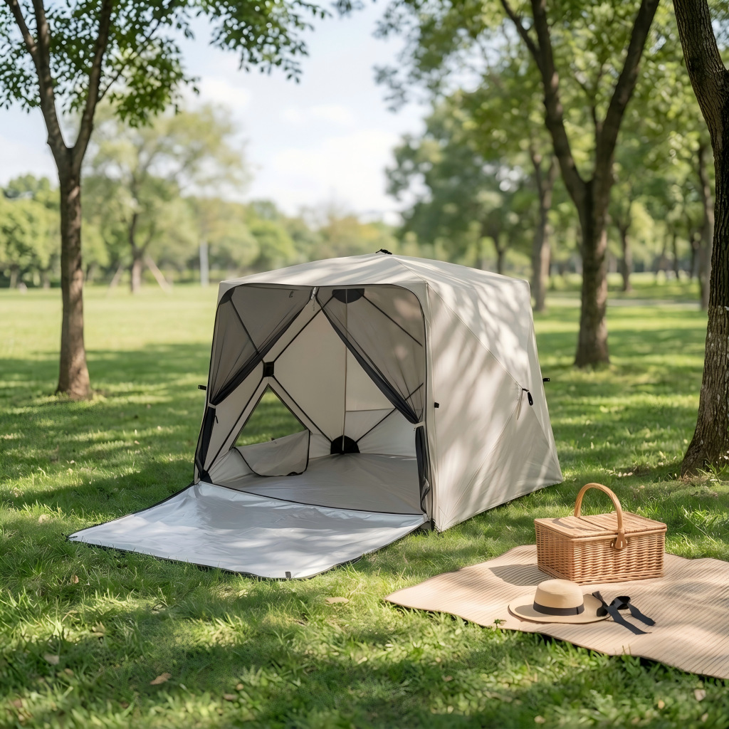 Quick-Open Mosquito-Proof Portable Park Tent, No Need to Set Up, Breathable Sunshade Tent, Outdoor Family Picnic Leisure Tent