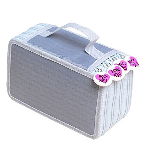 Oxford tela multi-caja de lápiz de la capa caja de papelería portátil de gran capacidad boceto relleno de color 72 agujero lápiz caso agente al por mayor