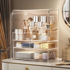 Transparent cosmetic storage box, drawer-style desktop acrylic dustproof large capacity lightweight luxury wholesale rack cabinet for skincare