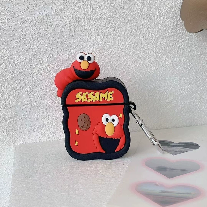 Силиконовый защитный чехол (совместим с Apple) для AirPods 1/2, милые мультяшные дизайны, с крючком/кольцом