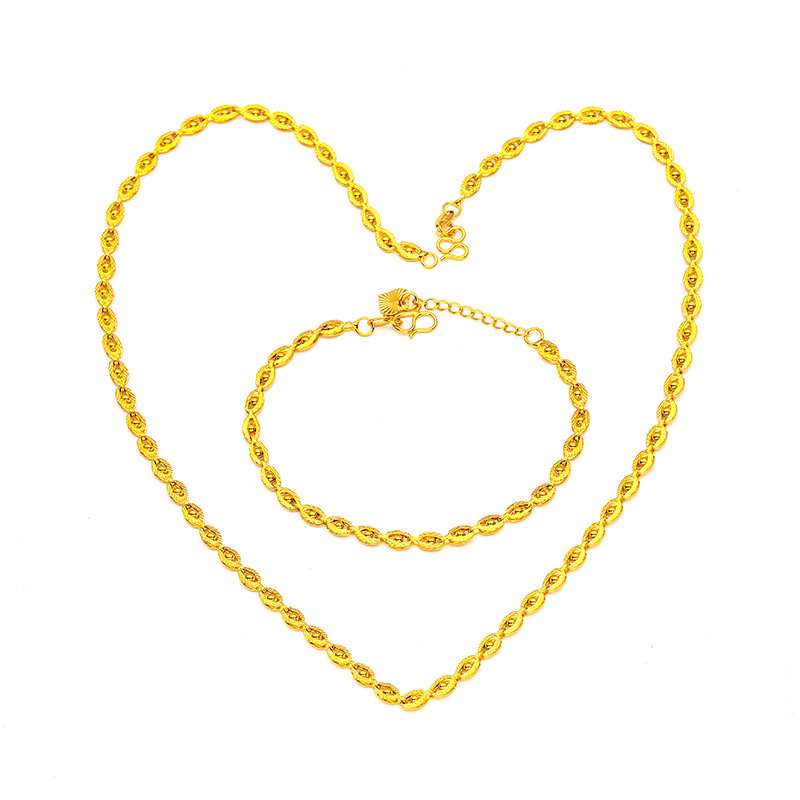 Unisex Jewelry Fashion gold necklace fashion sand gold bracelet _voghion.com