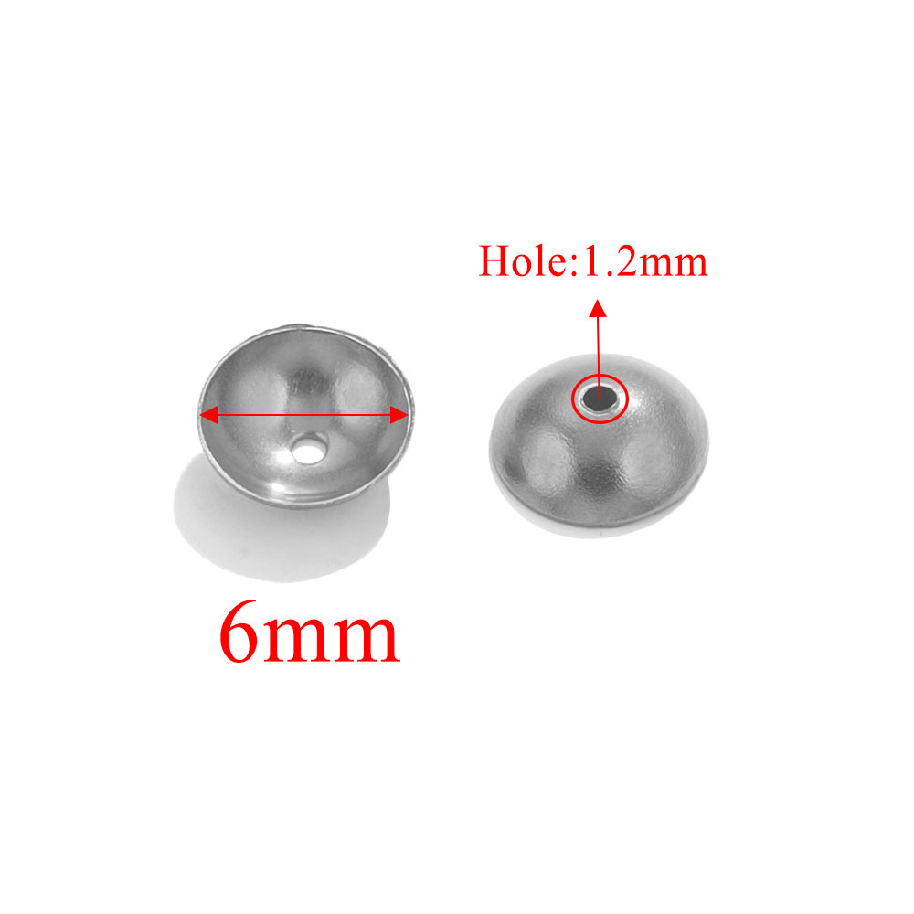 Cuentas de acero inoxidable ronda tapa de cuentas de junta chapado al vacío 3-8mmdiy pulsera collar joyería que hace cuentas de junta