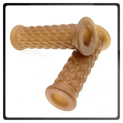 Motorcycle Handle Cover – motorcycles, high-quality TPU, diamond-shaped retro - 22mm-transparent-coffee