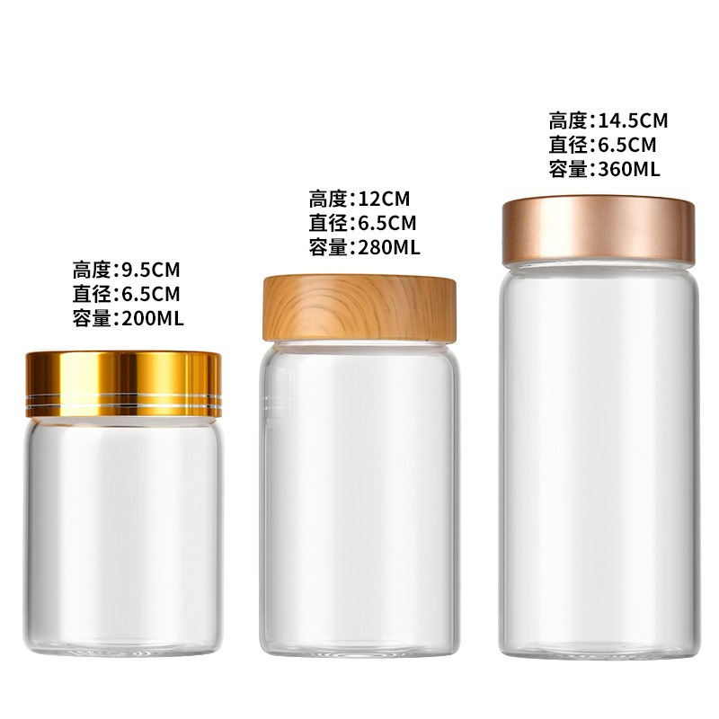 65mm diámetro de alta borosilicona botella de tubo de tornillo tanque de almacenamiento sellado botella de vidrio transparente botella de té botella de almacenamiento de cocina image 8