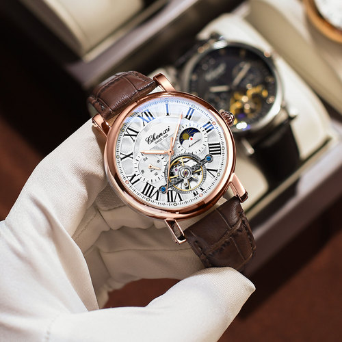 Chenxi wholesale business men's high-end fully automatic hollow flywheel luminous waterproof foreign trade cross-border mechanical watch for men