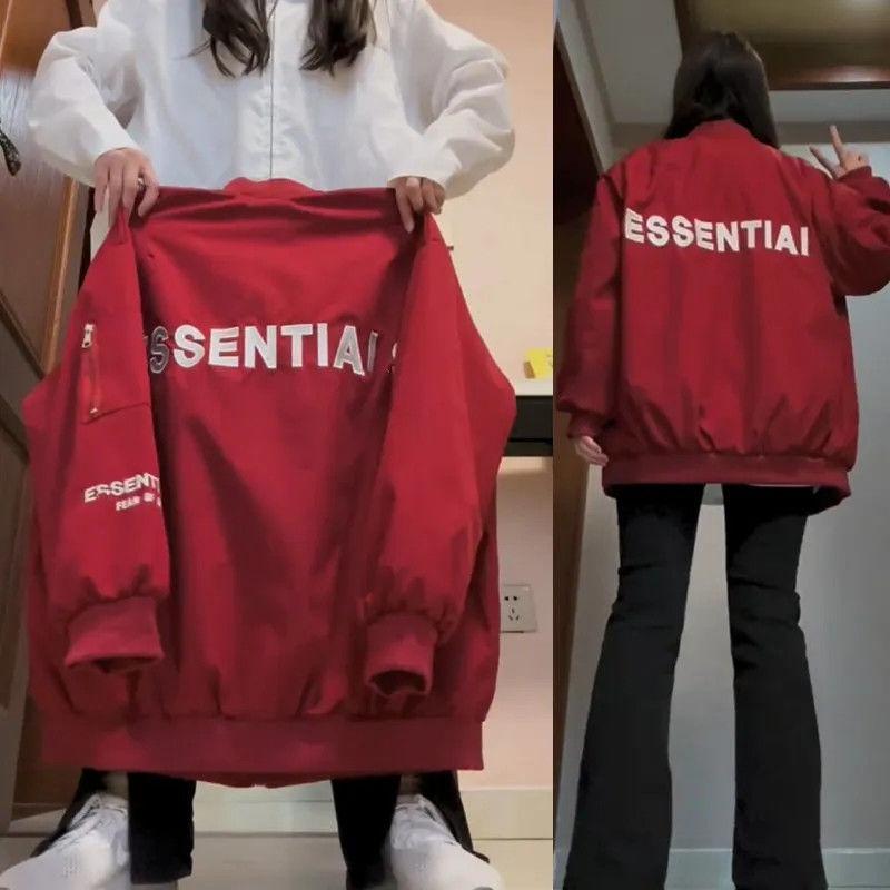 アメリカのレトロなパイロットのジャケットの女性春と秋の韓国版bfのゆるい野球服のファッション|undefined