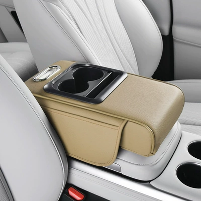 Armrest box pad Protective Pad, Tissue Box - beige-usb-basic-model-without-charging-function