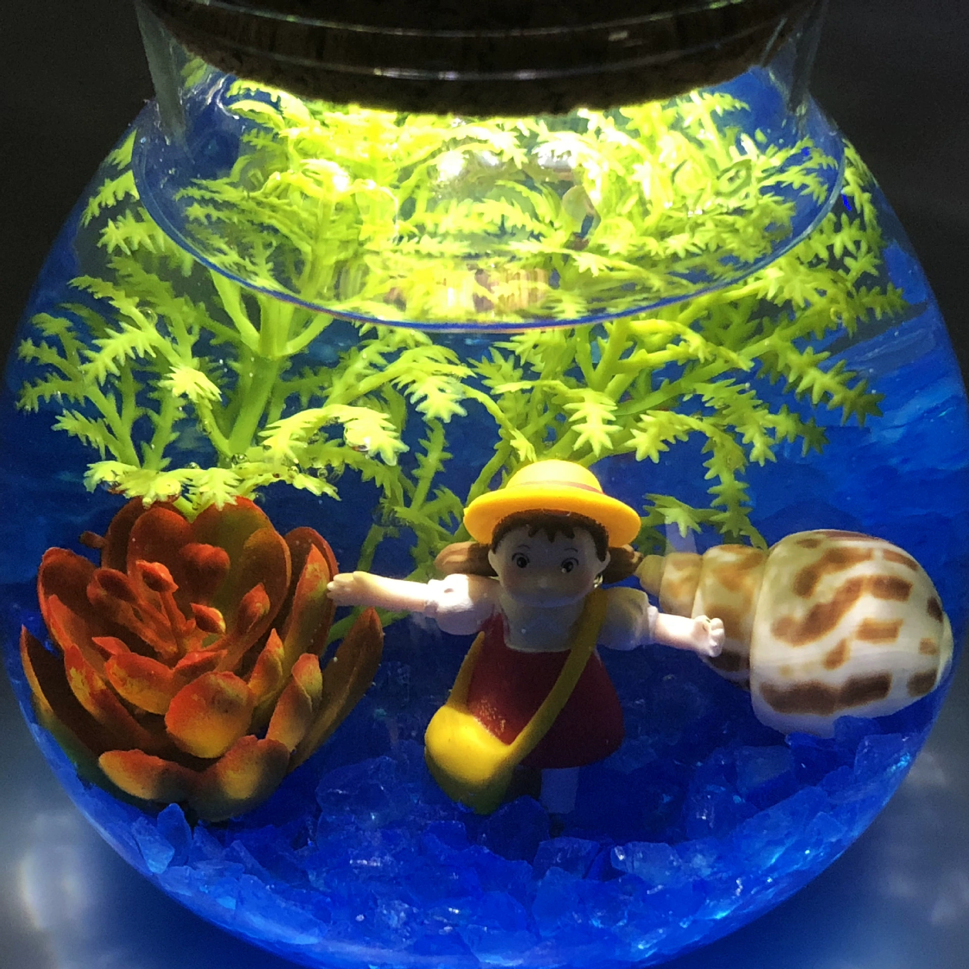 Подводные микро Ландшафтные украшения творческий DIY экологический костюм для бутылок с лампой светящийся подарок на День Святого Валентина стеклянная бутылка