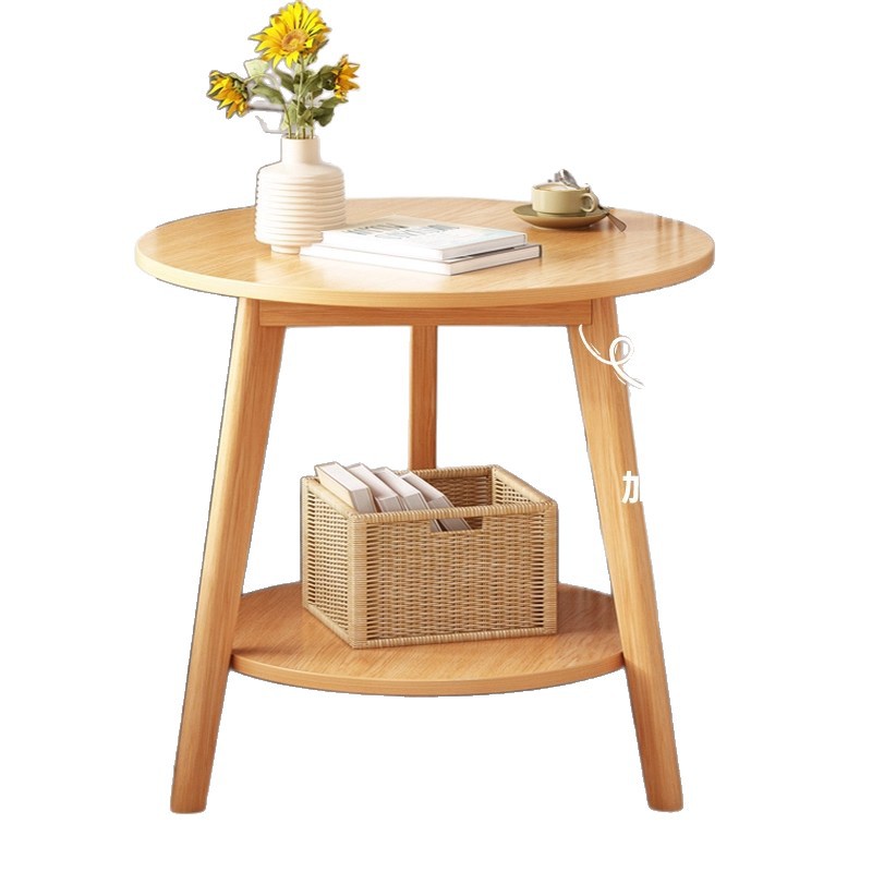Mesa redonda de dos capas mesa de té sofá pequeño estilo de casa mesa simple mesa pequeña moderna simple balcón ocio mesa de té