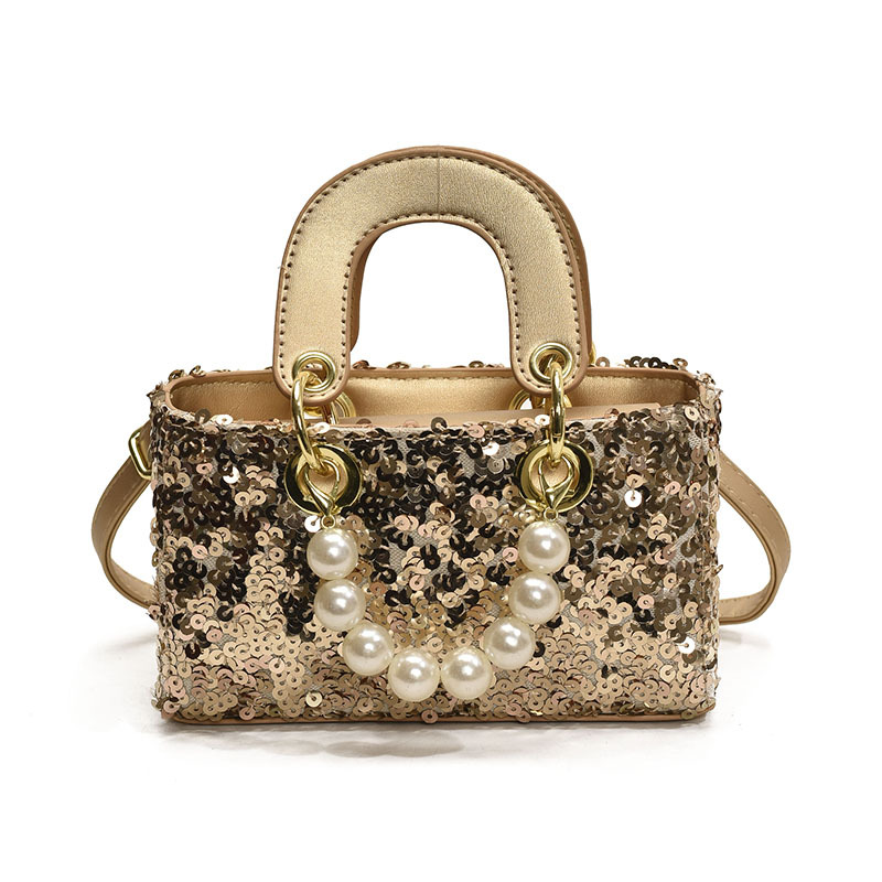 Moda coreana de sequillas niñas bolso de hombro dulce perla bolso de mano bebé nuevo mini bolso para niños