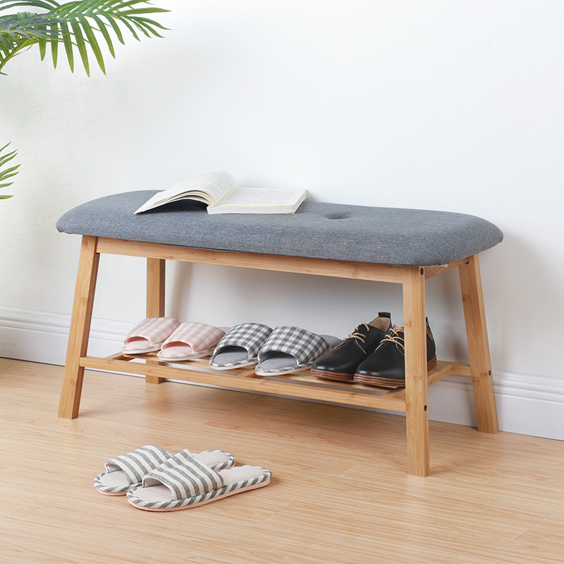 Cambio de zapatos taburete puerta hogar zapato gabinete asiento taburete casa integrada bolsa suave cojín puerta desgaste zapatos entrada puede sentarse estante del zapato