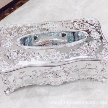 Caja de pañuelos de estilo europeo sala de estar tejido creativo nórdico ins caja de pañuelos de hogar KTV mesa de café simple comida Linda