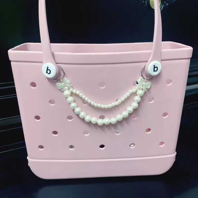 (Cross-border trading), beach accessory pearl with bow, bag on chain, phone case handmade, chain bag, DIY
