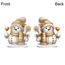 跨境5D钻石画亚克力雪人圣诞树双面印花摆件DIY水晶钻石画客厅