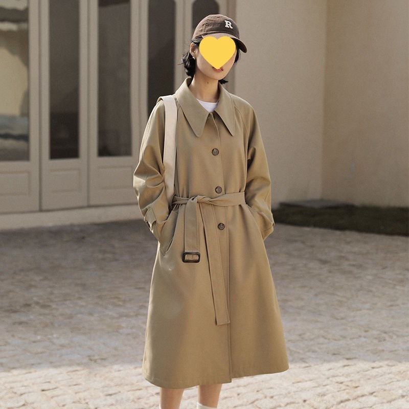风衣女中长款2025新款春秋英伦风设计高级感气质宽松休闲大衣外套|undefined