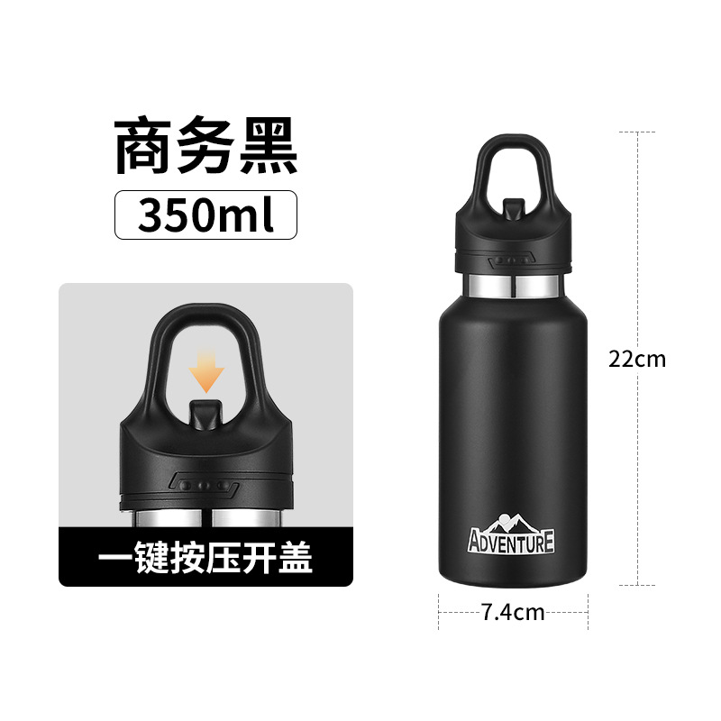 Taza termo rebotando con una mano, apertura con un botón, cubierta, deportes al aire libre de gran capacidad, bicicleta, montañismo, botella de agua portátil al por mayor