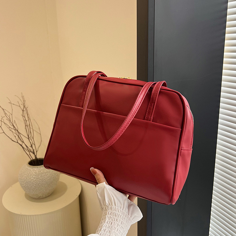 Bolsa de hombro de gran capacidad coreana para mujeres otoño 2024 nuevo bolso de brazo retro minimalista bolso de gran capacidad
