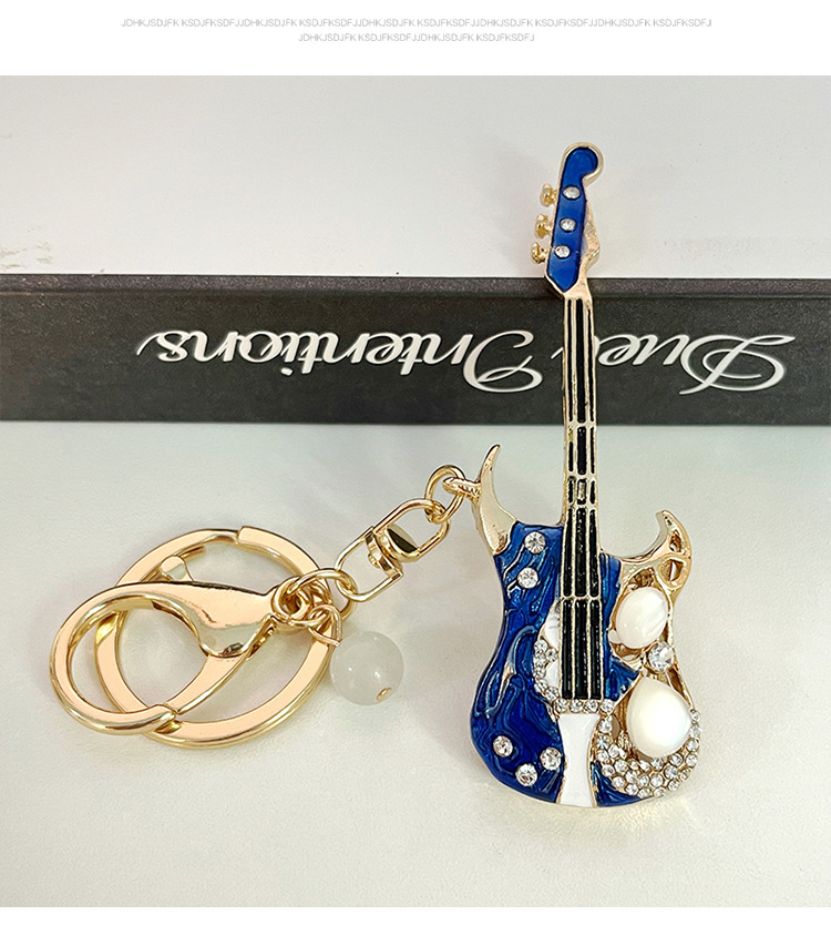 Modern Art Alloy Guitar Unisex Bag Pendant Keychain display picture 6