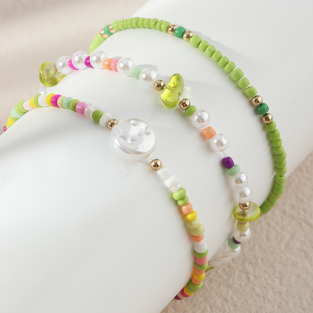 15g Weight Bracelets Classification Beads Chain Material 1 Set Quantity Casual, Daily Occasion Artificial Crystal, Seed Bead Material Geometric Pattern Women's Gender Beaded Design Simple Style Style Simple Style Geometric Artificial Crystal Seed Bead Beaded Women's Bracelets 18