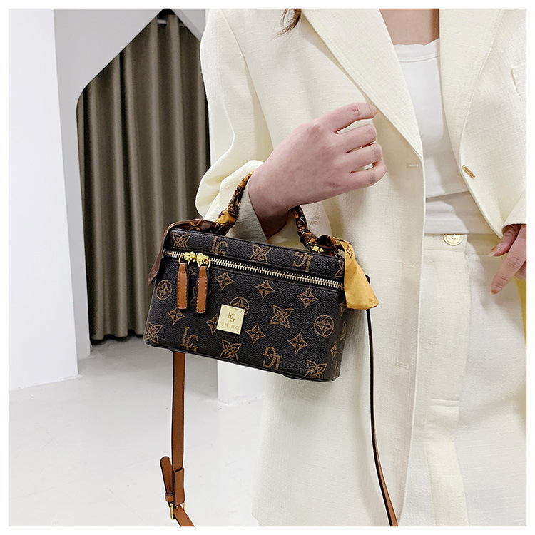 Borsa transfrontaliera, trama alla moda, popolare borsa a tracolla da donna, borsa con stampa retrò, versatile borsa cosmetica in stile coreano per donna_voghion.com