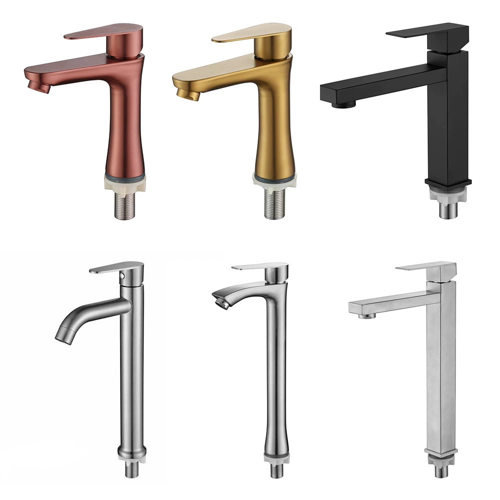 304 из нержавеющей стали бассейна кран квадратная высота бытовой балкон раковина шкаф ванной комнаты один холодный кран оптом