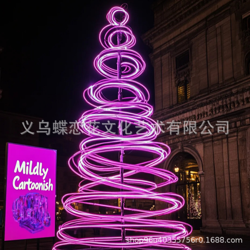 Outdoor Large Christmas Tree with Spiral Frame Programming Lights, Direct Sales from Manufacturer, Available Year-Round