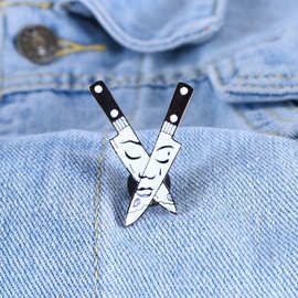 速卖通蒲公英 玫瑰匕首火柴珐琅 烧杯胸针 合金徽章 衣领配饰套装