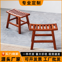 红木小凳子方凳换鞋凳沙发茶几矮凳鼓凳创意中式实木弧面方凳
