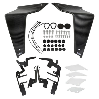 Motorcycle frame, modified water tank side plate - carbon-color-transparent-deflector