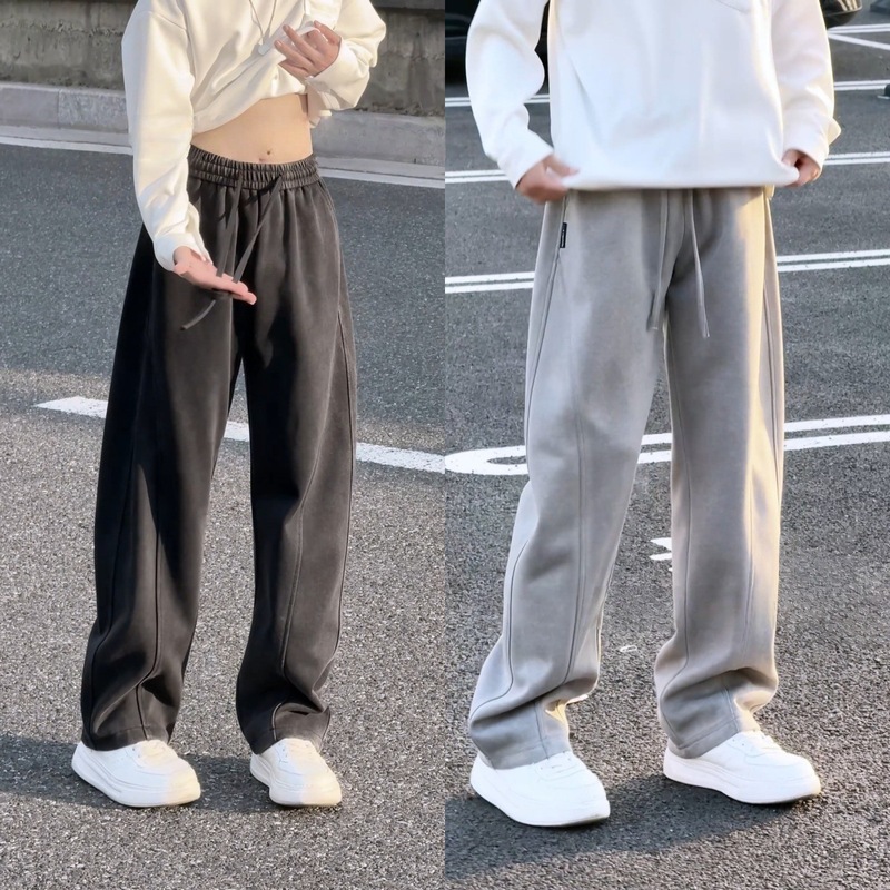 高品质老钱风男士高级感痞帅运动时尚简约松弛感裤子休闲运动男裤|undefined