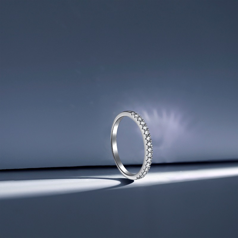 Plating, Inlay Design 925 Sterling Silver Zircon Geometric Rings
