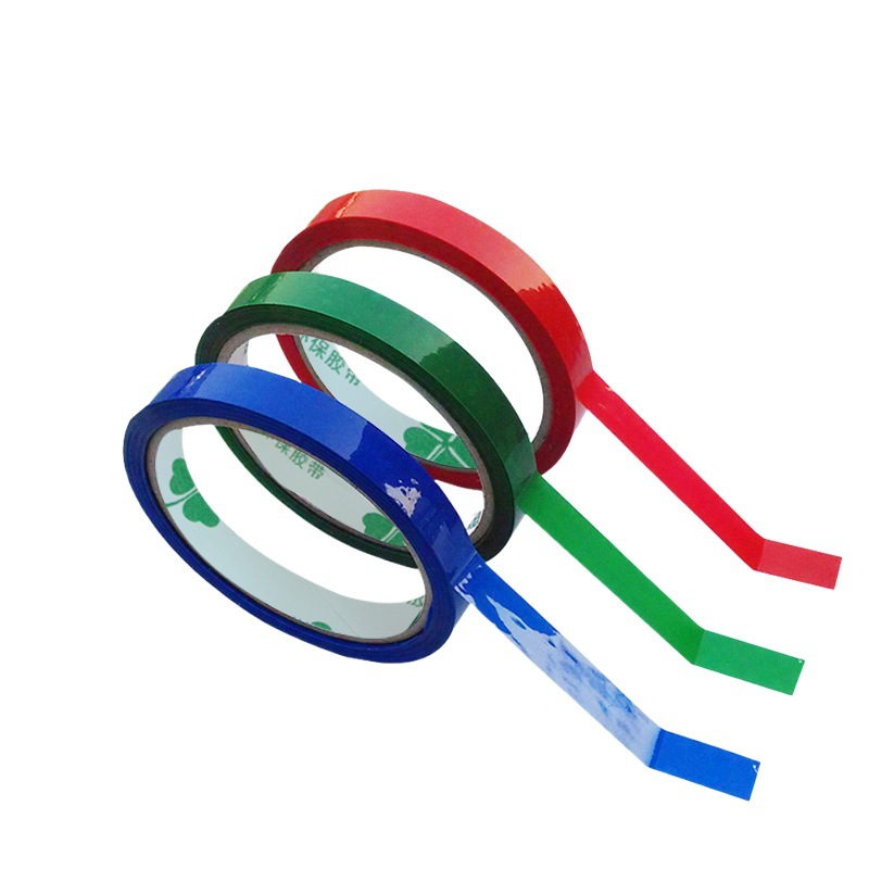 Cinta de embalaje de tamaño pequeño delgado y estrecho caja entera cinta de encuadernación de frutas y verduras al por mayor supermercado cinta de encuadernación de color fresco