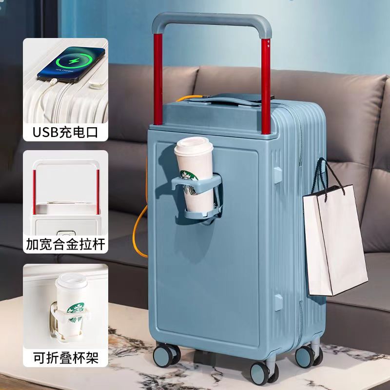 ワイドスーツケース女子2024新型学生高颜値静音輪パスワードスーツケース小清新搭乗ケース