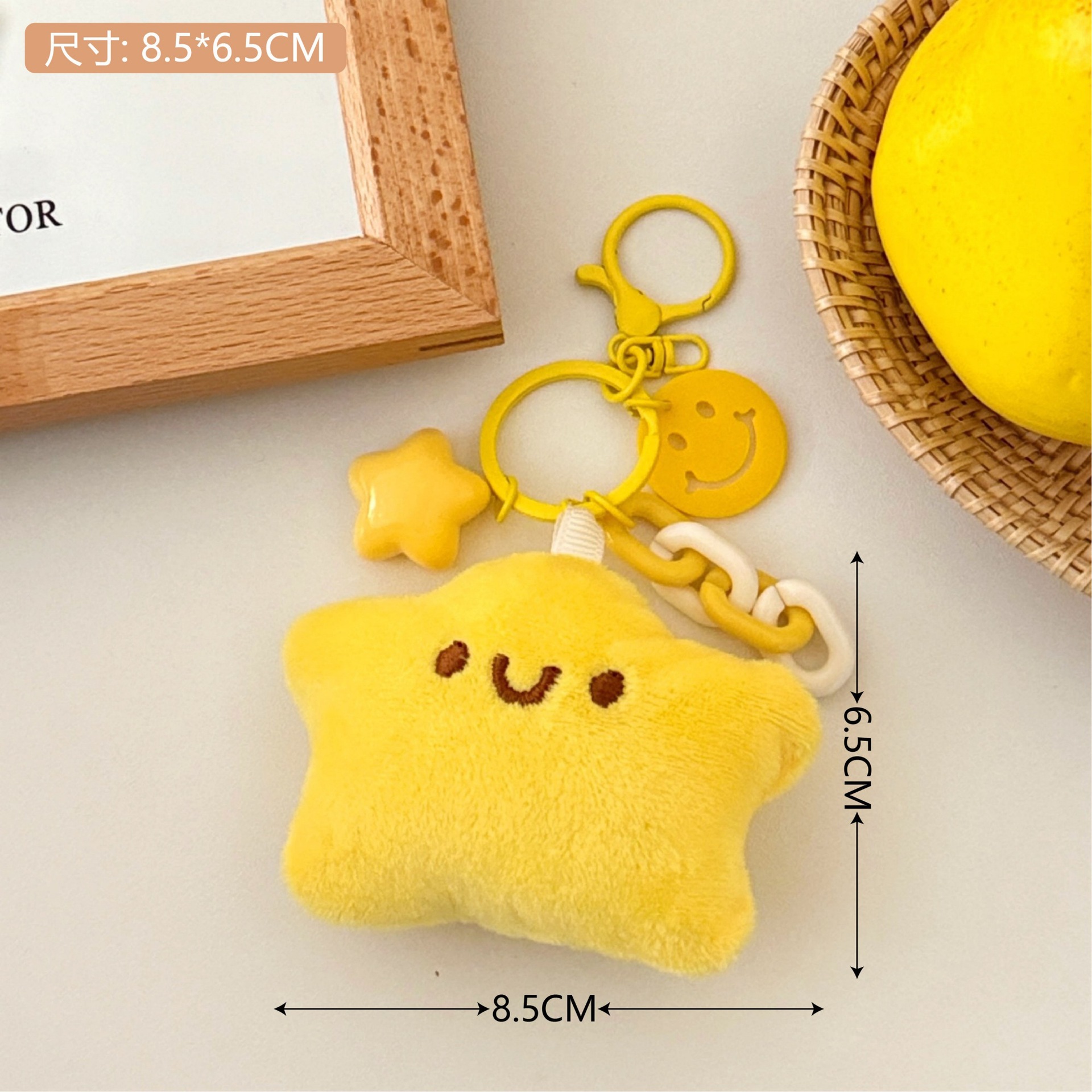 Nuevo lindo peluche de peludo llamado colgante de estrellas colgante bolsos de chicas colgante de joyas de muñecas de pentacos al por mayor