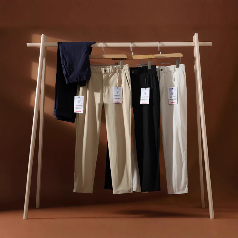 Daily list! 1080 offline! Soft and comfortable high elastic! New Men's Solid Color Commuter All-match Straight Casual Pants