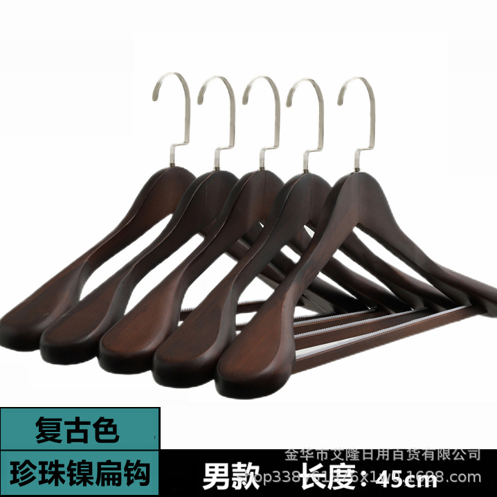 Percha de ropa de madera de hombro ancho de madera maciza percha de traje sin costuras abrigo de ropa de hombre percha de ropa de tienda de ropa percha de madera para el hogar