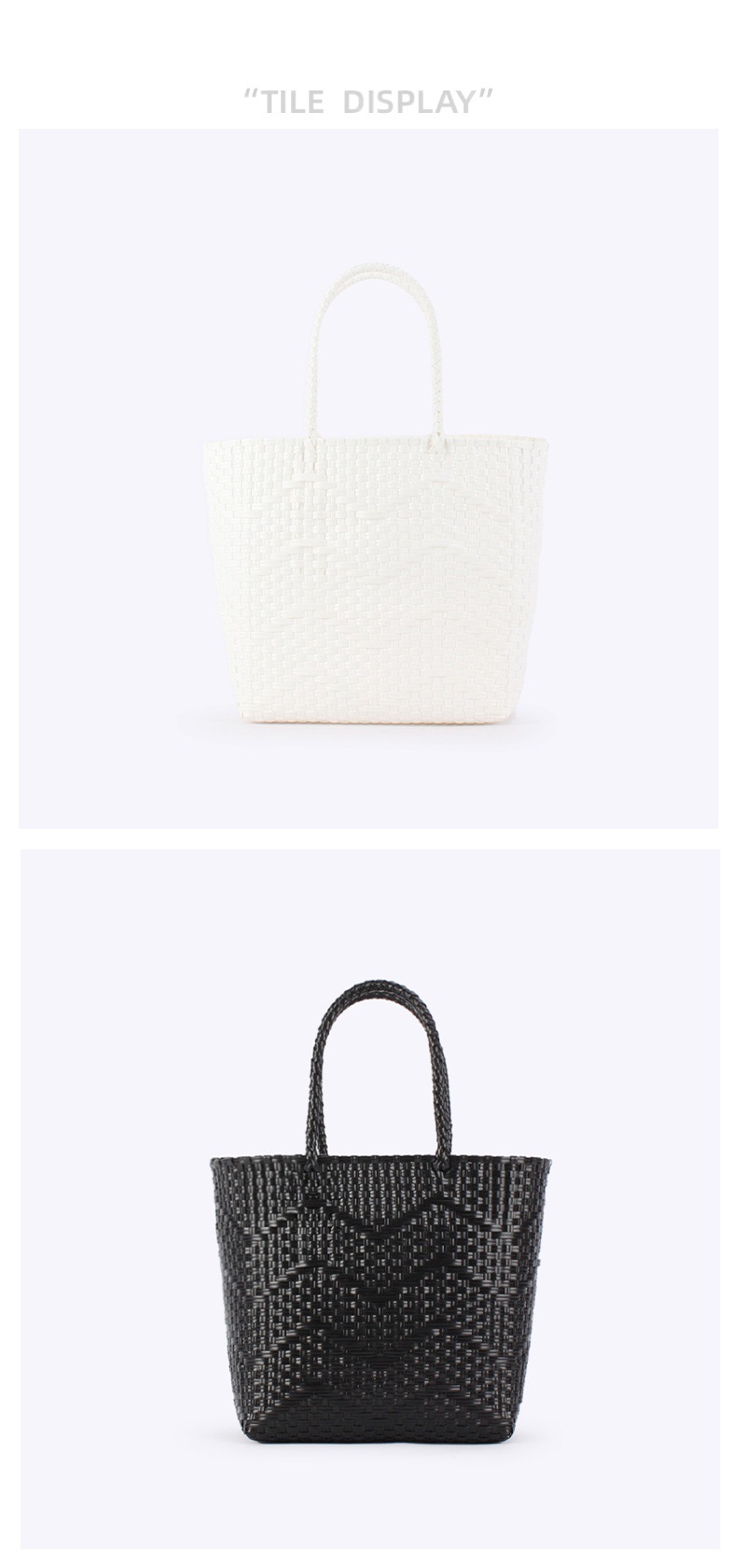 Women's PVC Solid Color Basic Weave Square Open Straw Bag display picture 1