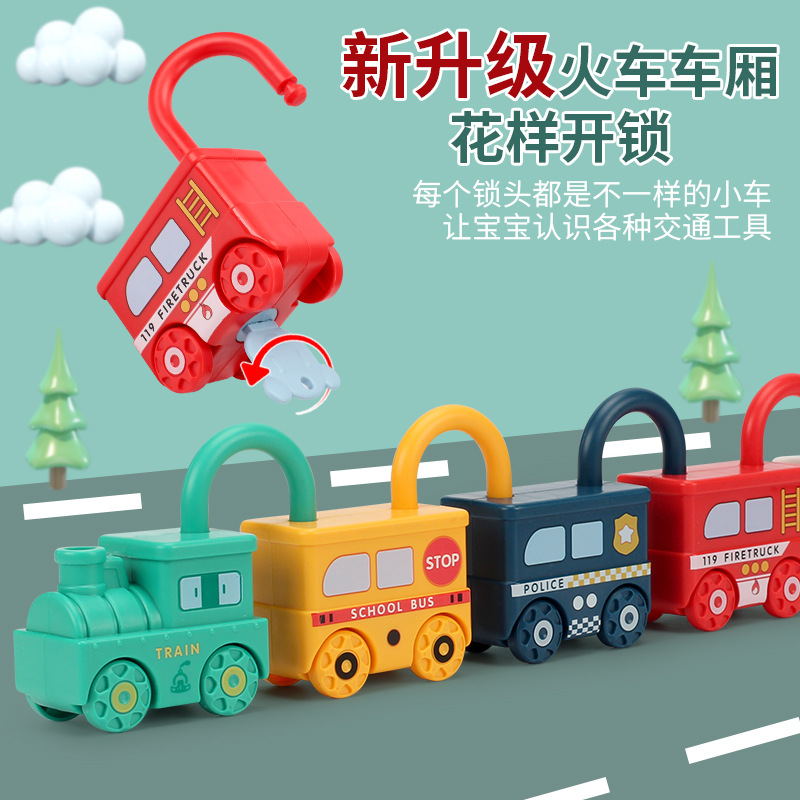 Cross-border best-selling children's Montessori early education center teaching aids baby cognitive scooter educational unlocking toy car 0-3